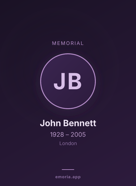 Memorial portrait of John Bennett