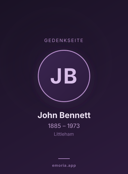 Gedenkportrait von John Bennett