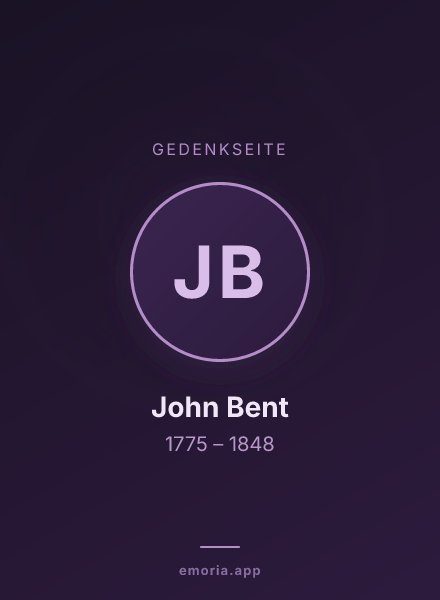 Gedenkportrait von John Bent