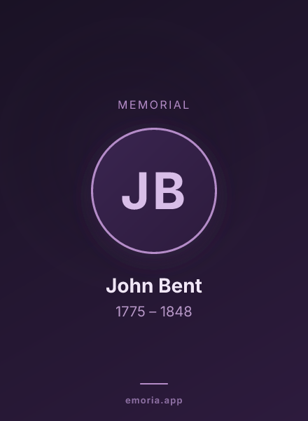Memorial portrait of John Bent