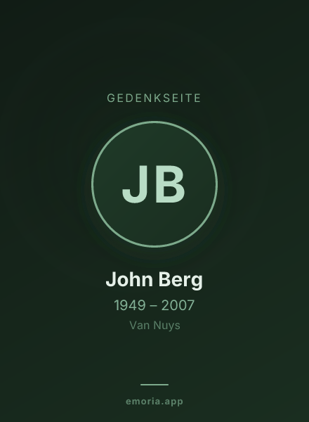 Gedenkportrait von John Berg