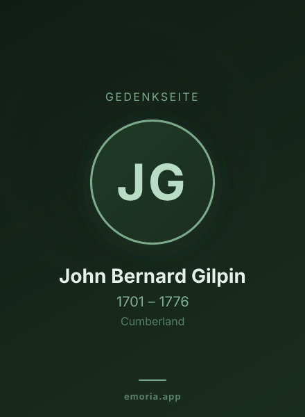 Gedenkportrait von John Bernard Gilpin