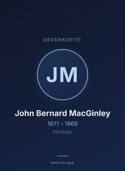 Gedenkportrait von John Bernard MacGinley