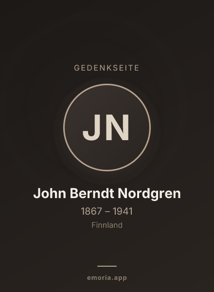Gedenkportrait von John Berndt Nordgren