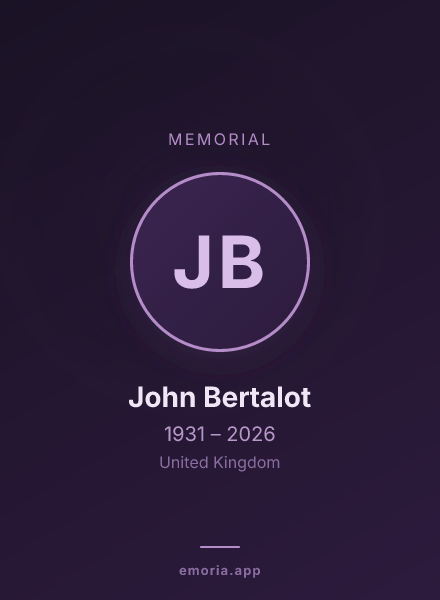 Memorial portrait of John Bertalot