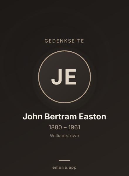 Gedenkportrait von John Bertram Easton