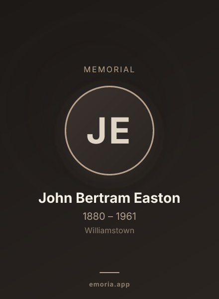 Memorial portrait of John Bertram Easton