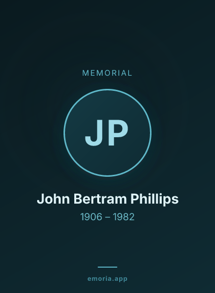 Memorial portrait of John Bertram Phillips