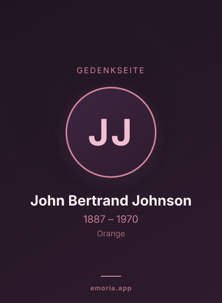 Gedenkportrait von John Bertrand Johnson