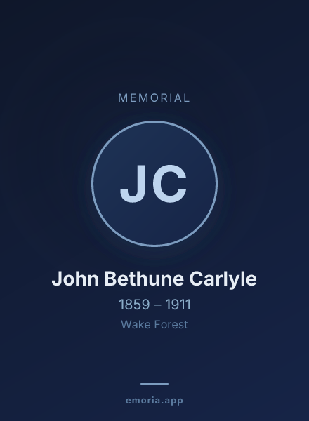 Memorial portrait of John Bethune Carlyle