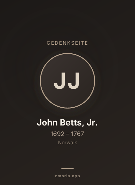 Gedenkportrait von John Betts, Jr.