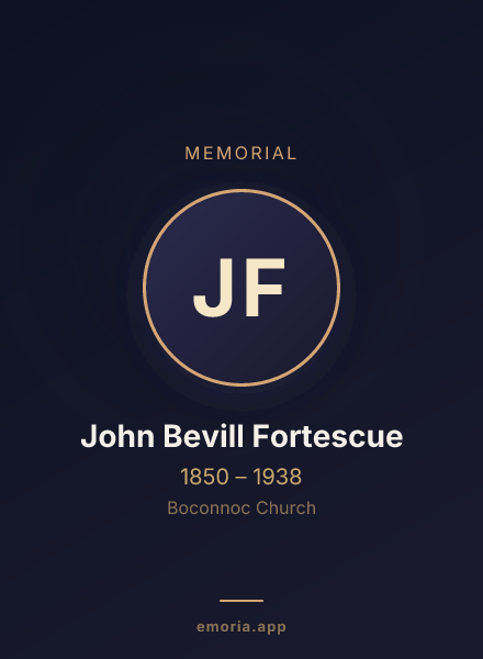 Memorial portrait of John Bevill Fortescue