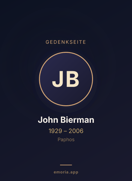 Gedenkportrait von John Bierman