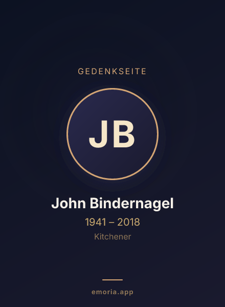Gedenkportrait von John Bindernagel