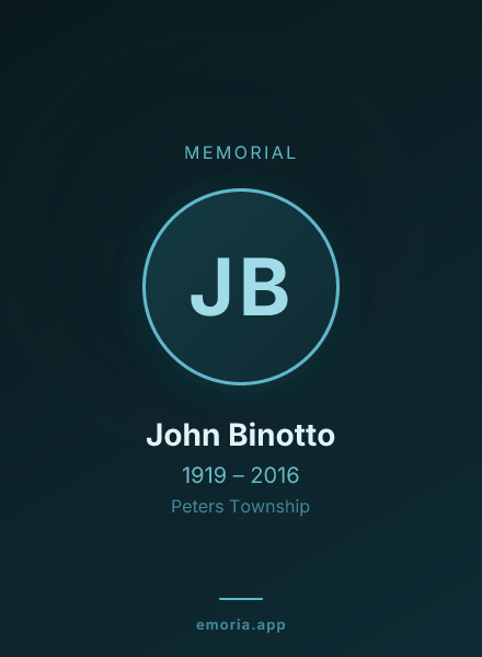Memorial portrait of John Binotto