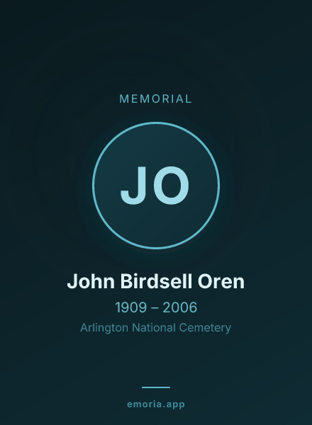 Memorial portrait of John Birdsell Oren