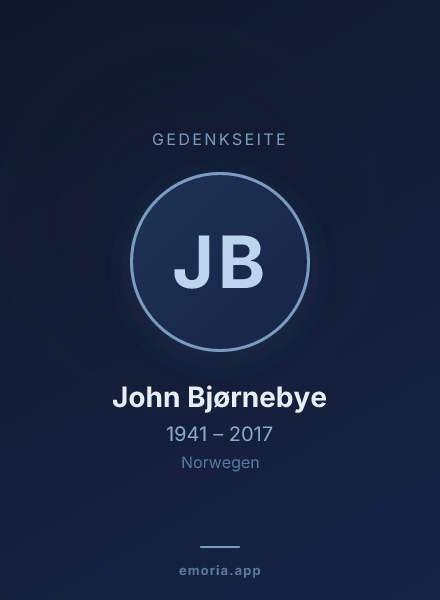 Gedenkportrait von John Bjørnebye