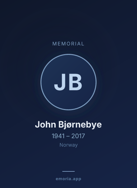 Memorial portrait of John Bjørnebye