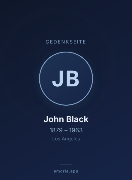 Gedenkportrait von John Black