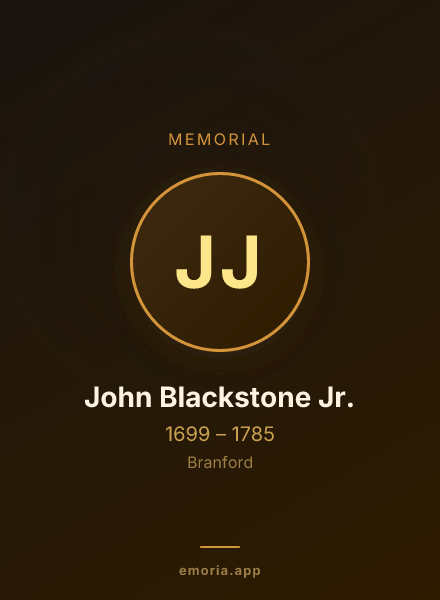 Memorial portrait of John Blackstone Jr.