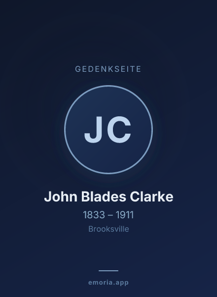 Gedenkportrait von John Blades Clarke