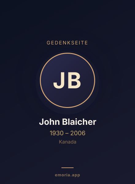 Gedenkportrait von John Blaicher