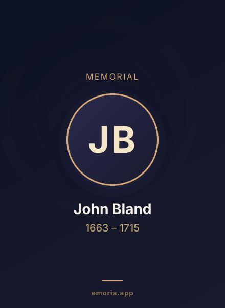 Memorial portrait of John Bland