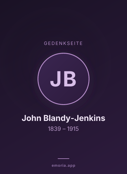 Gedenkportrait von John Blandy-Jenkins