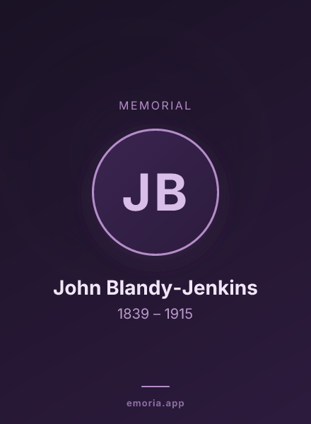 Memorial portrait of John Blandy-Jenkins