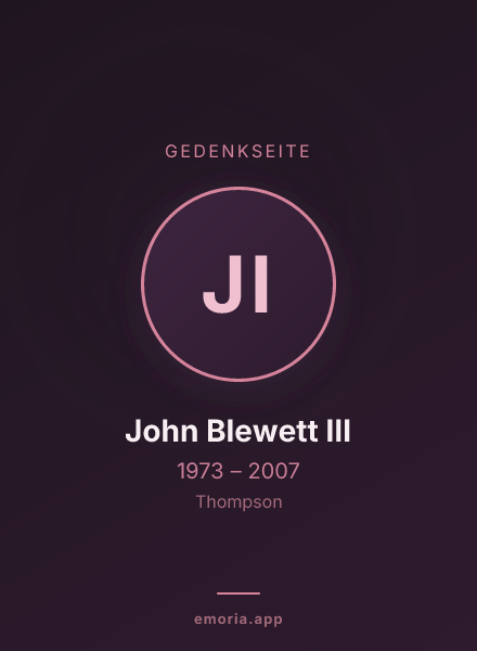 Gedenkportrait von John Blewett III