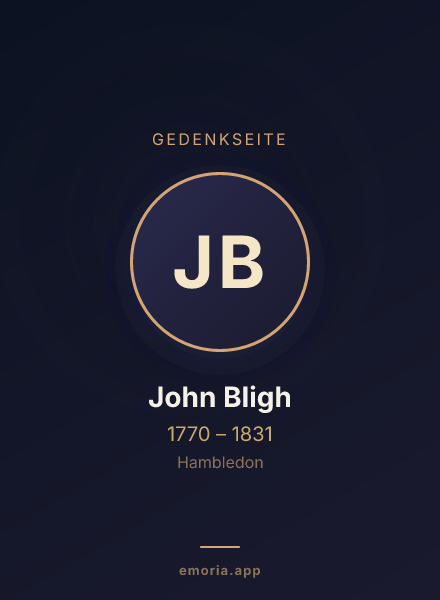 Gedenkportrait von John Bligh