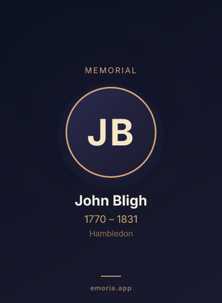 Memorial portrait of John Bligh