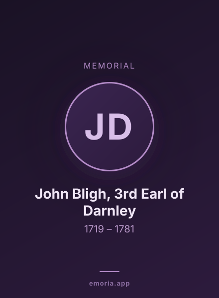 Memorial portrait of John Bligh, 3rd Earl of Darnley