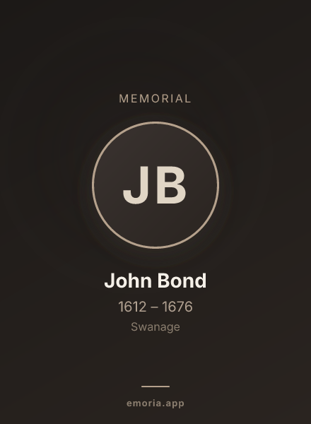 Memorial portrait of John Bond