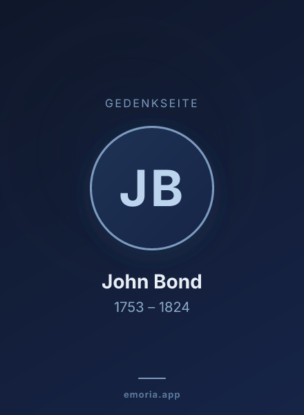 Gedenkportrait von John Bond