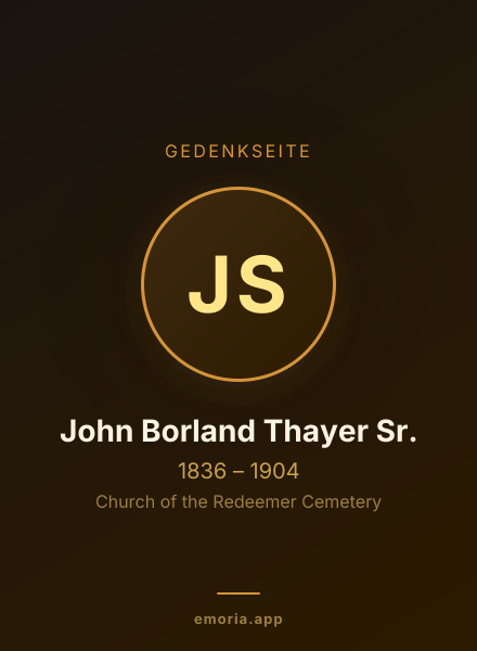 Gedenkportrait von John Borland Thayer Sr.