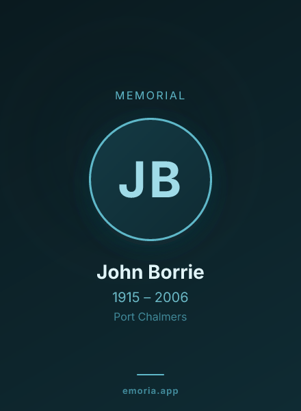Memorial portrait of John Borrie