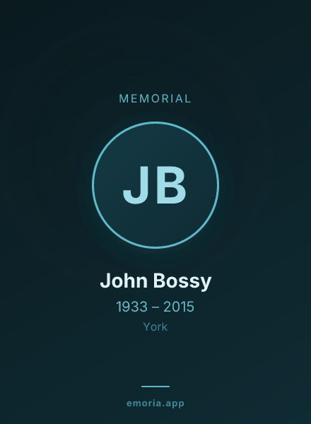 Memorial portrait of John Bossy