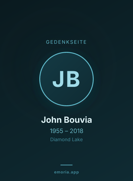 Gedenkportrait von John Bouvia