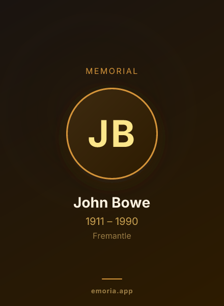 Memorial portrait of John Bowe