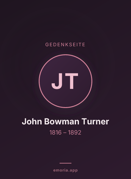 Gedenkportrait von John Bowman Turner
