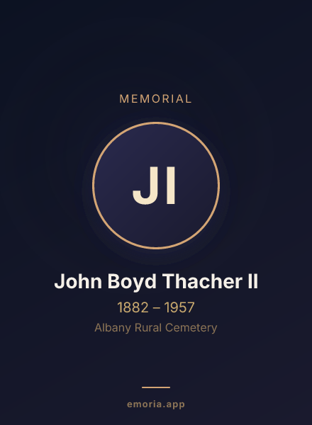 Memorial portrait of John Boyd Thacher II