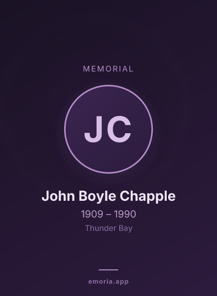Memorial portrait of John Boyle Chapple