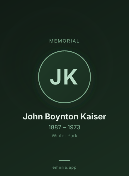 Memorial portrait of John Boynton Kaiser