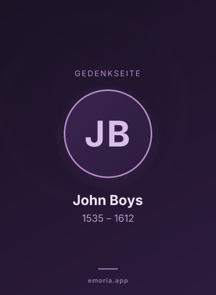 Gedenkportrait von John Boys
