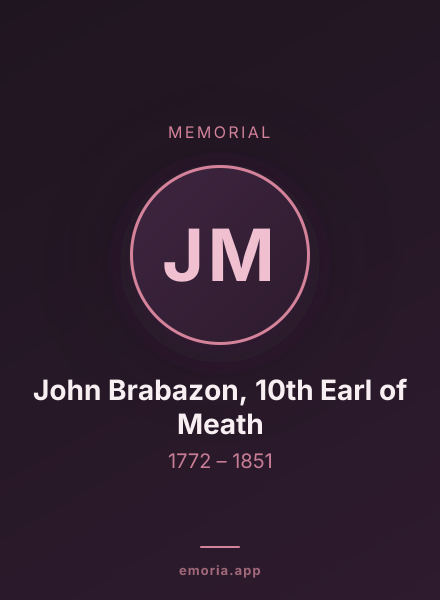 Memorial portrait of John Brabazon, 10th Earl of Meath