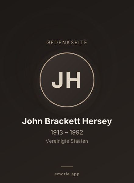 Gedenkportrait von John Brackett Hersey