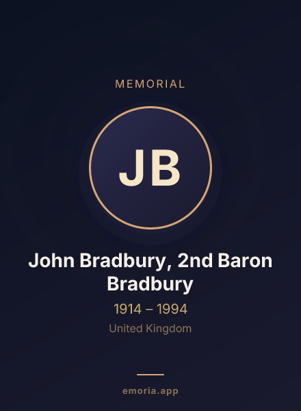 Memorial portrait of John Bradbury, 2nd Baron Bradbury