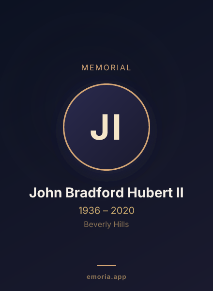 Memorial portrait of John Bradford Hubert II
