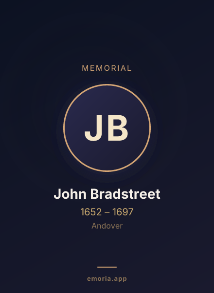 Memorial portrait of John Bradstreet